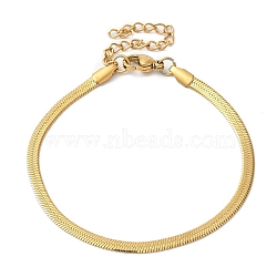 Ion Plating(IP) 304 Stainless Steel Herringbone Chain Bracelet for Men Women, Golden, 7 inch(17.7cm)(BJEW-Q998-01G)