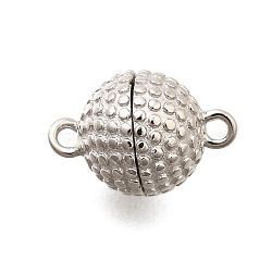 925 Sterling Silver Screw Clasps, Round, Platinum, 11.5x7.5mm, Hole: 1mm(STER-R011-03P)