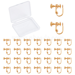 20Pcs Brass Clip-on Earring Findings, Long-Lasting Plated, Real 18K Gold Plated, 14x12x5mm, 20pcs/box(KK-CN0001-33)