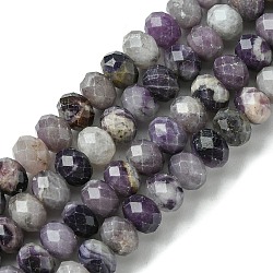 Natural Sugilite Beads Strands, Faceted, Rondelle, 7.5~8x5.5~6mm, Hole: 0.8mm, about 73pcs/strand, 15.94''(40.5cm)(G-A092-G05-03)