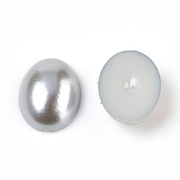 ABS Plastic Imitation Pearl Cabochons, Oval, Gray, 8x6x2mm, about 5000pcs/bag