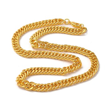 Iron Cuban Link Chain Necklaces for Women Men, Golden, 17.72 inch(45cm), Link: 9.5x7.5x4mm