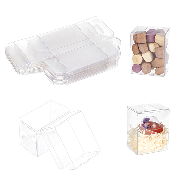 Transparent Plastic Gift Boxes, Rectangle, Clear, 4x3x5cm