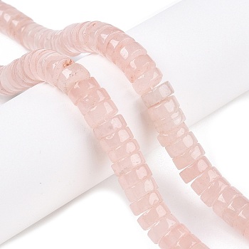 Natural Rose Quartz Bead Strands, Heishi Beads, Disc, 10.5x4.5mm, Hole: 1mm, about 50pcs/strand, 8.46~8.78''(21.5~22.5cm)