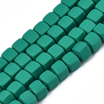Handmade Polymer Clay Beads Strands, Cube, Light Sea Green, 5x5x5mm, Hole: 1.8mm, about 86~88pcs/strand, 15.35 inch~16.34 inch(39~41.5cm)