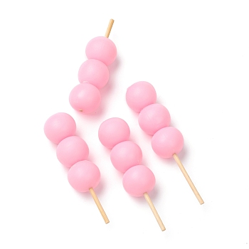 Imitation Food Resin Barbecue Skewer Model Toy, Display Decorations, Japanese Dango, Pearl Pink, 59.5~67.5x17.5x17.5mm