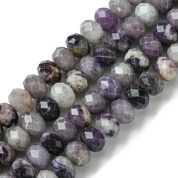 Natural Sugilite Beads Strands, Faceted, Rondelle, 7.5~8x5.5~6mm, Hole: 0.8mm, about 73pcs/strand, 15.94''(40.5cm)