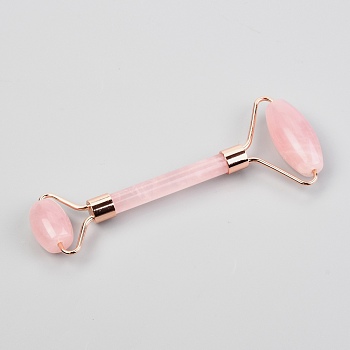 Natural Rose Quartz Massage Tools, Facial Rollers, Body Muscle Relaxing, Grade AAA, 146x56.5x20mm