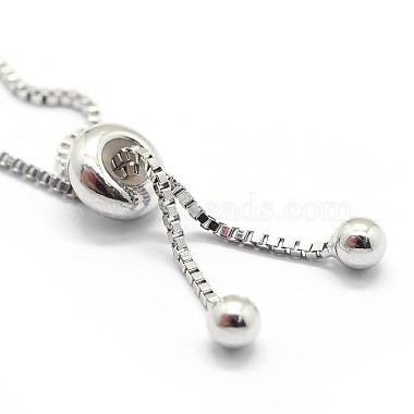 Rhodium Plated Sterling Silver Chain Bracelet Making(X-MAK-L016-001P)-2