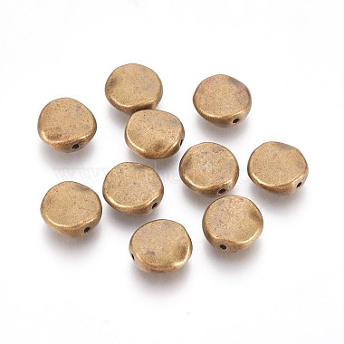 12mm Flat Round Alloy Beads