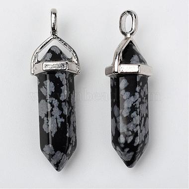Natural Snowflake Obsidian Double Terminated Pointed Pendants(G-F295-05A)-2