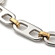 Two Tone 304 Stainless Steel Oval Link Chain Bracelet(BJEW-B078-03GP)-2
