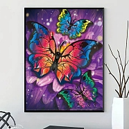 DIY Diamond Painting Kits, with Resin Rhinestones, Diamond Sticky Pen, Tray Plate and Glue Clay, Butterfly, 300x300mm(PW-WG48131-05)