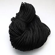 7 Inner Cores Polyester & Spandex Cord Ropes, Solid Color, for Rope Bracelets Making, Black, 4~5mm, about 109.36 yards(100m)/bundle, 420~500g/bundle(RCP-R006-193)