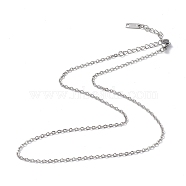 304 Stainless Steel Cable Chain Necklace for Men Women, Stainless Steel Color, 15.94 inch(40.5cm)(NJEW-K245-025D)