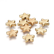 Alloy Beads, Lead Free & Nickel Free & Cadmium Free, Star, Matte Gold Color, 12.5x14x4mm, Hole: 1.5mm(TIBEB-A004-018MG-NR)