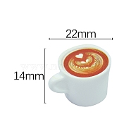Resin Miniature Coffee Cup Ornaments, Micro Landscape Home Dollhouse Accessories, Pretending Prop Decorations, Chocolate, 14x22mm(X-PW-WG14105-04)