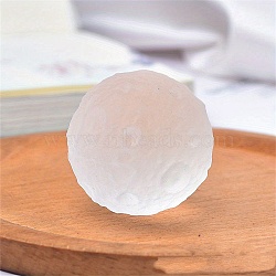 Moon Meteorite Natural Quartz Crystal Crystal Ball, Reiki Energy Stone Display Decorations for Healing, Meditation, Witchcraft, 43mm(PW-WG23337-08)
