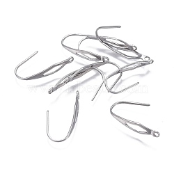 304 Stainless Steel Earring Hooks, with Vertical Loop, Stainless Steel Color, 20.5x4.5mm, Hole: 1.2mm, Pin: 0.6mm(X-STAS-P236-23P)