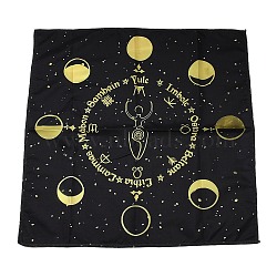 Polyester Peach Skin Tarot Tablecloth for Divination, Tarot Card Pad, Pendulum Tablecloth, Square, Moon, 490x490x1mm(AJEW-D061-01A)