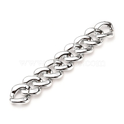Handmade UV Plating Acrylic Curb Chains, Twisted Chains, Platinum, Link: 31x29x6mm, about 39.37 inch(1m)/strand(AJEW-JB00774-05)