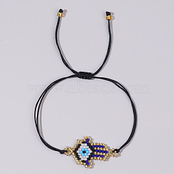 Colorful Beaded Woven Palm Eye Bracelet Ethnic Style Gift for Friend(KS3758-3)
