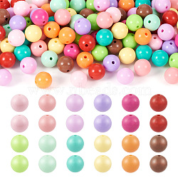Pandahall 120Pcs 12 Colors Opaque Acrylic Beads, Round, Mixed Color, 16x15mm, Hole: 2.8mm, about 10pcs/color(MACR-TA0001-31)