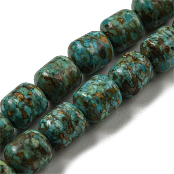Dyed Synthetic Turquoise Beads Strands, Column, Teal, 10.5x8mm, Hole: 1mm, about 33~43pcs/strand, 13.70 inch(34.8cm)