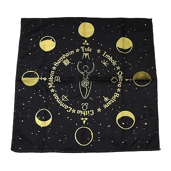 Polyester Peach Skin Tarot Tablecloth for Divination, Tarot Card Pad, Pendulum Tablecloth, Square, Moon, 490x490x1mm