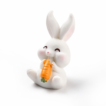 Opaque Resin Cabochons, Rabbit with Carrot, Orange, 40.5x23x23.5mm