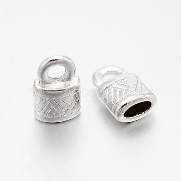 Tibetan Style Alloy Cord Ends, End Caps, Lock, Silver, Lead Free & Cadmium Free, 10x6.5x4.5mm, Hole: 2.5mm(X-K0PAR021)