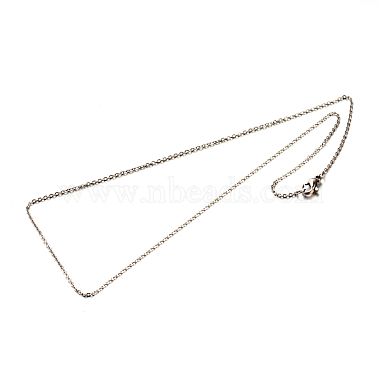 Klassische schlichte 304 Edelstahl Herren Damen Kabelkette Halsketten(STAS-M174-025P)-2