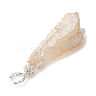 Electroplated Natural Quartz Crystal Dyed Pendants(PALLOY-JF02324-01)-4