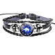 12 Constellation Leather Cord Bracelets(BJEW-P240-E03)-1