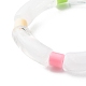 Chunky Acrylic Curved Tube & Column Beads Stretch Bracelet for Girl Women(BJEW-JB06989)-5