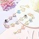 Resin with Gold Foil Round Beaded Chain Necklaces(NJEW-JN04361-01)-5