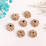 Polyester Cloth European Beads, with Alloy Cores, Large Hole Bead, Rondelle, Dark Salmon, 15mm, Hole: 5mm(PW-WG79968-09)