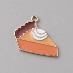 Thanksgiving Day Alloy Enamel Pendants, Light Gold, Cake, 18x20.5x1.6mm, Hole: 1.8mm(PALLOY-WH0107-02Q-KCG)