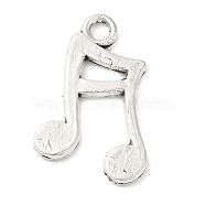 Tibetan Style Zinc Alloy Pendants, Lead Free & Cadmium Free, Musical Note, Antique Silver, 17x12x1.3mm, Hole: 1.5mm, about 714pcs/500g(TIBEP-R334-113AS-RS)