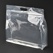 Transparent Plastic Zip Lock Bag, Plastic Stand up Pouch, Resealable Bags, with Handle, Clear, 30x35x0.08cm(OPP-L003-02E)