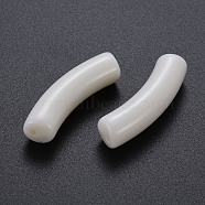 Opaque Acrylic Beads, Curved Tube, Old Lace, 32x9.5x8mm, Hole: 1.8mm, about 330pcs/500g(MACR-S372-002B-S019)