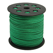 Glitter Powder Faux Suede Cord, Faux Suede Lace, Sea Green, 3mm, 100yards/roll(300 feet/roll)(LW-D001-1009)