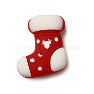 Christmas Theme Opaque Resin Cabochons, Christmas Sock Pattern, 22x20x7mm(RESI-C023-01J)
