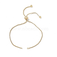Brass Box Chains Slider Bracelet Makings, Real 18K Gold Plated, 9-5/8 inch(24.4cm), Hole: 1.6mm(KK-E068-VD013-2)