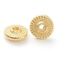 Rack Plating Alloy Spacer Beads, Lead Free & Cadmium Free, Long-Lasting Plated, Disc, Real 18k Gold Plated, 8x3mm, Hole: 1.8mm(X-KK-J277-14G)
