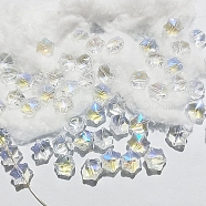 Transparent Glass Beads, Christmas Snowflake, Clear AB, 11.5x10.5x7.5mm, Hole: 1mm(GLAA-B007-01H)