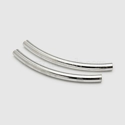 Tube 925 Sterling Silver Beads, Silver, 20x2mm, Hole: 1.2mm(STER-O021-03-20x2mm)