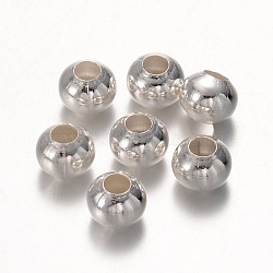 Iron Spacer Beads, Round, Silver Color Plated, 8mm, hole: 2.5~3mm(E188Y-S)