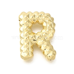 Rack Plating, Brass Pendants, Cadmium Free & Lead Free, Letter A~Z Charms, Letter R, 21x15.5x5.5mm, Hole: 2.5x3mm(KK-I722-02G-R)