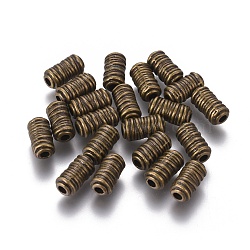 Tibetan Style Beads, Alloy Beads, Lead Free & Nickel Free & Cadmium Free, Antique Bronze Color, Column, 6mm wide, 11mm long, hole: 2.5mm(MLF0588Y-NF)